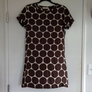 Nili Lotan Silk Chocolate Dot Shift Dress Size Small, Great Pre Loved Condition